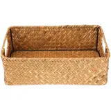 BESPORTBLE Aufbewahrungskorb Rattankorb Ablagekorb Dekobox geflochtene Korb Seegras Korb Aufbewahrungsbox Wäschekorb Make Up Organizer für Badezimmer Küche Wohnzimmer Deko Light Brown