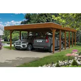 SKANHOLZ Carport Friesland 5,57 x 8,60 m nussbaum inkl. Anker