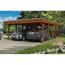 SKANHOLZ Carport Friesland 5,57 x 8,60 m nussbaum inkl. Anker