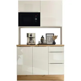 Respekta Küchenzeile Marleen 120 cm Weiß Hochglanz