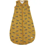 Meyco Baby Zebra Animal Schlafsack gefüttert (aus 100 % Baumwolle, mit Rundum-Reißverschluss, hautfreundlich, Faltenresistent, perfekte Passform, Größe: 86), Honig Gold