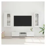 vidaXL TV-Schrankset mit Tür FLORIN 3 pcs Hochglanz Weiß Holzwerkstoff
