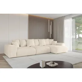 altdecor Ecksofa Cord mit Schlaffunktion 2-Sitzer Beige