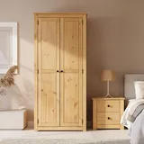 Kleiderschrank Garderobenschrank Drehtürenschrank Kiefer massiv Landhaus Stil