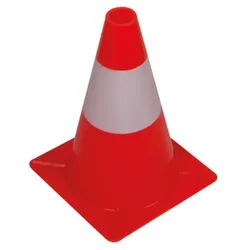 Perel Leitkegel zum Markieren, Absichern oder Absperren von Gefahrenzonen, Baustellen, Bereichen und Wegen, Rot/Weiß, 30 cm