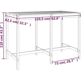 vidaXL Gartenbar-Set 7-tlg. Honigbraun