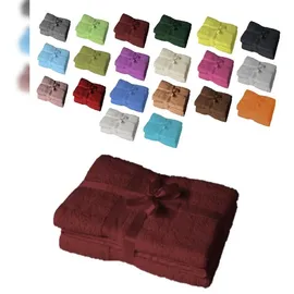 EXKLUSIV HEIMTEXTIL Saunatuch 80 x 200 cm bordeaux 2-tlg.