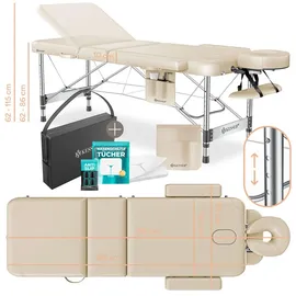 Kesser KESSER® Massageliege klappbar & höhenverstellbar 3 Zonen Massagebett Massagetisch Kosmetikliege Therapieliege Aluminium + 10x Gesichtsauflage mit Kopfstütze Armlehnen & Tasche