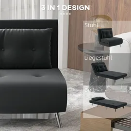Homcom Schlafsessel, mit Bettfunktion, Einzelsofa mit Kissen, Samtoptik
