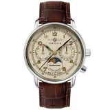 Zeppelin Damenuhr 100 Jahre Méditerranée Mondphase Braun