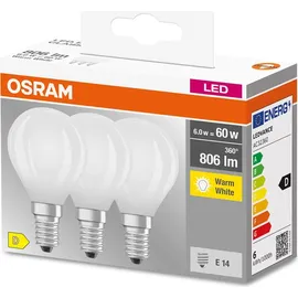 osram homelighting LED-Birne 5,5W E14 Warmweiß 3 St.