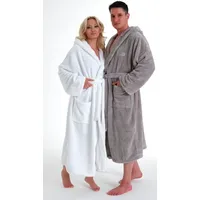 LeGer Home by Lena Gercke Unisex-Bademantel Lovina, Langform, Microfaser, Kapuze, Gürtel, weiche und kuschelige Qualität, für Damen und Herren, XS-3XL weiß XXXL