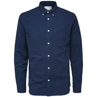 Selected Regrick Oxford Flex Langarmhemd - Moonlit Ocean