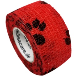LisaCare Fingerpflaster - Pfote Rot 2.5cm x 4.5m Pflaster 1 St