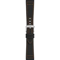Mido - Leder Lederarmband Ocean Star 21mm M600017062 - rind,schwarz,textilmotiv-prägung