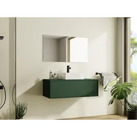 vente-unique Waschbeckenunterschrank hängend 94 x 32 cm Grün Matt