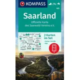 Kompass-Karten KOMPASS Wanderkarten-Set 825 Saarland, Offizielle Karte des Saarwald-Vereins e.V. (2 Karten) 1:50.000