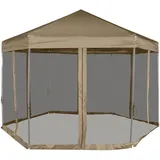 vidaXL Partyzelt Faltbar mit Seitenwänden Taupe 3 x 6 m