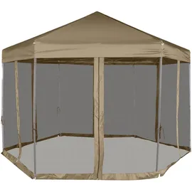 vidaXL Partyzelt Faltbar mit Seitenwänden Taupe 3 x 6 m