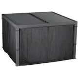 Hesperide Hespéride - Bioklimatische Pergola-vorhänge Majaé - 1 Satz mit 4 Vorhängen für Laube 3,6 x 3,6 m - Granit