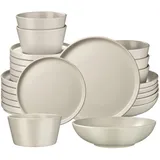 Tectake Una Tafelservice 24-tlg. taupe
