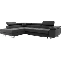 MEBLINI Schlafcouch mit Bettkasten - Ecksofa mit Schlaffunktion - Sofa mit Relaxfunktion und Kopfstützen - Couch L-Form - Eckcouch - Wohnlandschaf... - Grau