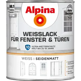Alpina Weißlack für Fenster und Türen 750 ml weiß seidenmatt
