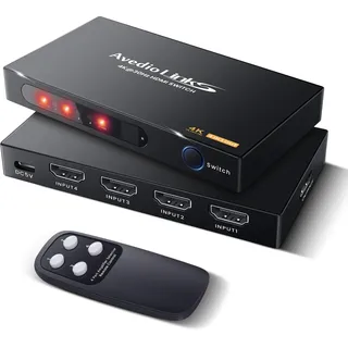 avedio links HDMI Switch 5 in 1 Out, HDMI Umschalter mit Fernbedienung, 4K@30Hz hdmi Switch Automatische, Hdmi Splitter 5 in 1 Out für TV Stick Xbox PS4 Blu-Ray DVD