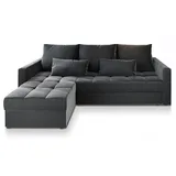 masseno Ecksofa KOS PIK mit Schlaffunktion L-Form, Sofa mit Bettkasten, Wohnzimmersofa, Couch, Soffa, Bettsofa, Couchgarnitur- Grau, , Maße (cm): B: 220 H: 85