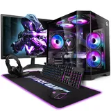 Vibox IV-454 Gaming PC Set Komplett • Monitor 23 Zoll • AMD Ryzen 7 5700X 8-Kern • AMD Radeon RX 9070 16GB • 16GB RAM • 1TB SSD • Windows 11 • WLAN 6 + Bluetooth 5.4