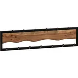 FineBuy Hakenleiste Massivholz 80 cm Garderobe Flur Metall Modern