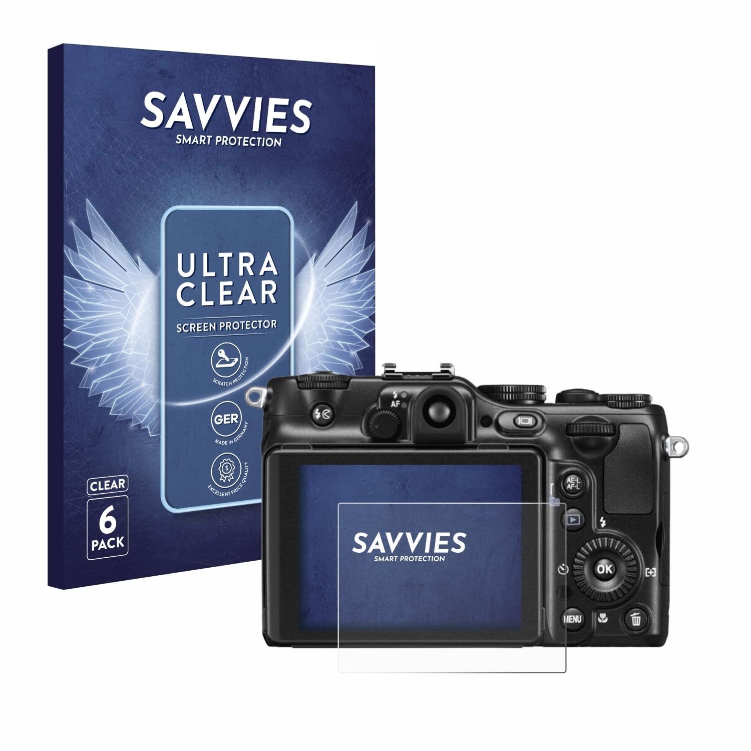 Savvies 6 Stück Schutzfolie für Nikon Coolpix P7100 Displayschutz-Folie Ultra-Transparent