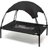 fudajo Hundebett mit Dach 122 x 91 cm schwarz