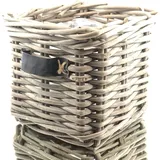 Van der Leeden Rattan Übertopf Grau quadratisch mit Folienauskleidung 50 x 50 cm