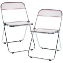 [en.casa] Stühle, Pornainen 2er Set Rosa, transparent