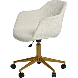 Jahnke »SHELL WORX«, 1 St., Bouclé, Büro-/ Schreibtischstuhl, höhenverstellbar, Samt, Gestell in Gold-Look