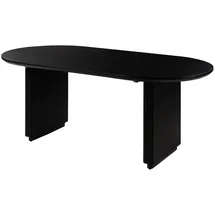 MASSIVMOEBEL24.DE Esstisch oval Mango 180x90x45x76 schwarz lackiert BARCELONA #127