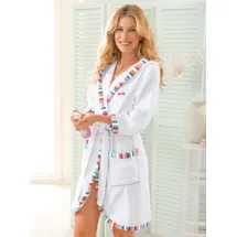 Feel Good Damenbademantel FEEL GOOD Gr. 36, weiß, 36/38, Baumwolle, Hausmäntel