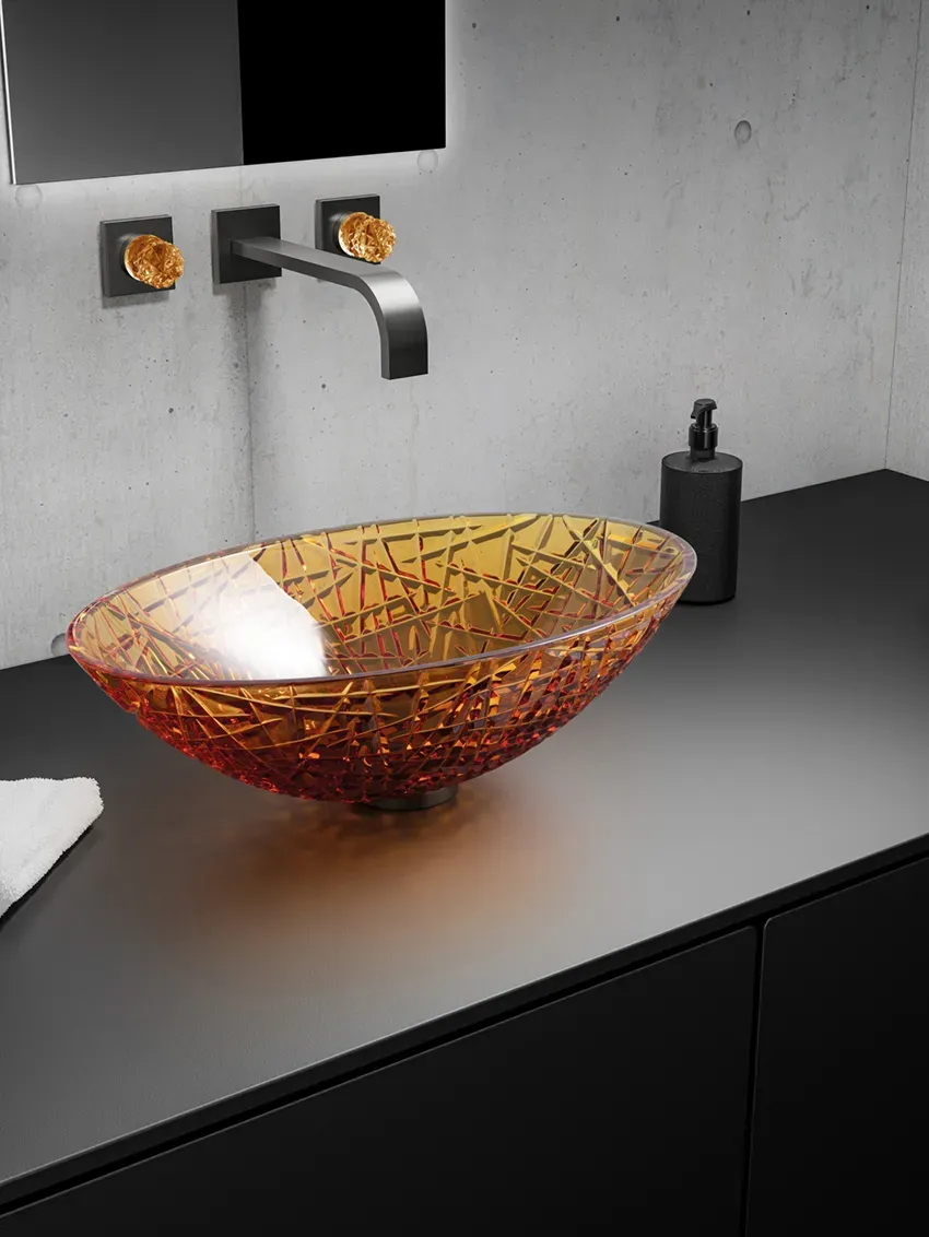 Glassdesign ICE OVAL LIGHT  Aufsatzwaschtisch - Transparent