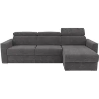 Doppelseitiges Schlafsofa express, Stoff anthrazitgrau - Liegefläche 160 cm - Shape-Memory-Matratze 22 cm VIZIR - Grau