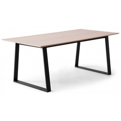 Hammel Furniture Esstisch Meza by Hammel, rechteckige Tischplatte MDF, Trapez Metallgestell, 2 Einlegeplatten beige 210 cm x 73,5 cm