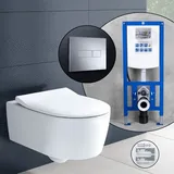 Villeroy & Boch Avento Komplett-SET Wand-WC mit neeos Vorwandelement,, 5656RSR1+16601CR#SET,