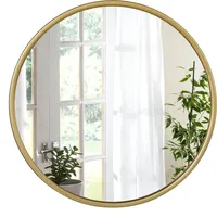Woltu Wandspiegel rund 50 cm Gold
