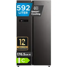 Midea MDRS791MIC28 Side-by-Side (592 l, 1775 mm hoch, Schwarz)