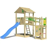 Jungle Gym Spielturm Fortress mit Rutsche und Wasseranschluss Blau/Grün