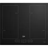 Beko HII64206F2MT, Schwarz Integriert 60 cm Zonen-Induktionskochfeld 4 Zone(n)