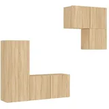 vidaXL 4-tlg. Wohnwand Sonoma-Eiche Holzwerkstoff
