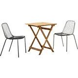 Tikamoon Bistro Set 2-tlg. Schwarz