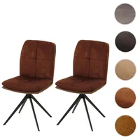 Mendler 2er-Set Esszimmerstuhl HWC-M68, Küchenstuhl Lehnstuhl, drehbar Auto-Position, Metall