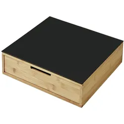 KESPER Schublade  Kaffee-Kapseln, Farbe: natur / schwarz, Material: Bambus /Glas, L: 30cm B: 31cm H: 10cm